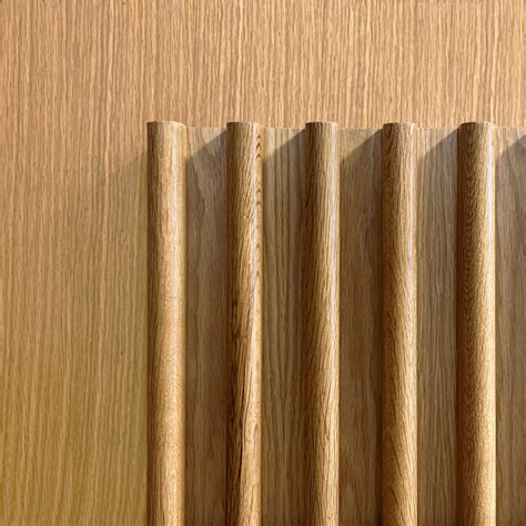 Torus Rounded Slat Wood Wall Panel In White Oak Premium Oil Finish In