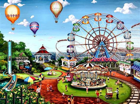 Amusement Park Pretty Park Art Wheel HD Wallpaper Peakpx