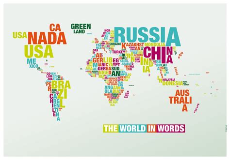 Die europäischen länder farblich hervorgehoben (landkarte von europa). Landkartenblog: Die typographische Weltkarte - Die Welt in ...