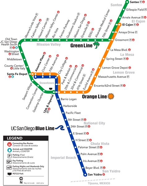 San Diego Trolley System Map San Diego San Diego Travel Train Map