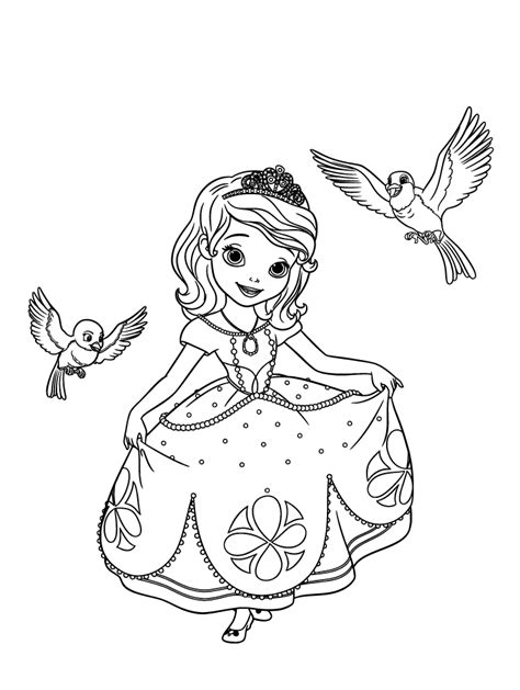 Páginas para colorear gratis de la Princesa Sofía Disney Princesa