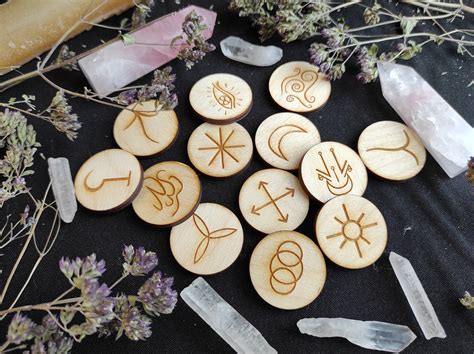 Witches Runes Set Witchcraft Runes From Wooden Handmade Etsy