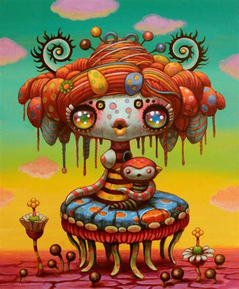 A Psychedelic Pop Surrealism Painting By Yoko Dholbachie Of A Cute