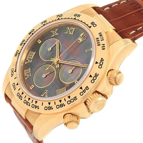 Rolex Daytona Yellow Gold Mother Of Pearl Dial Mens Watch 116518