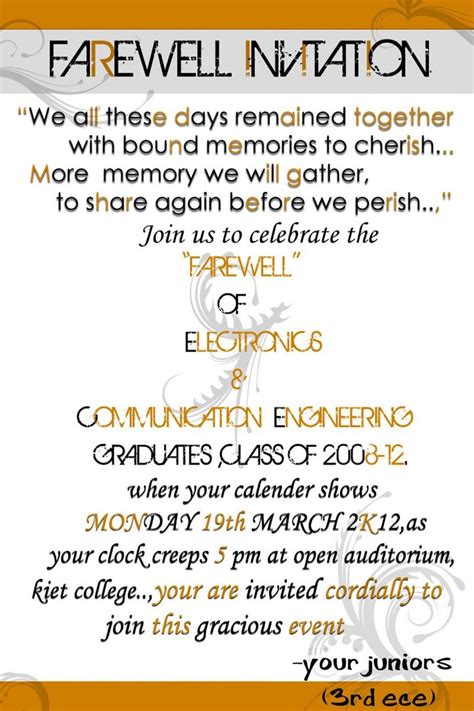 Farewell Card Verbiage Farewell Party Invitations Farewell