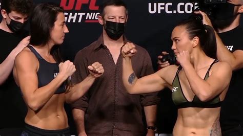 marina rodriguez vs michelle waterson weigh in face off ufc fight night rodriguez vs