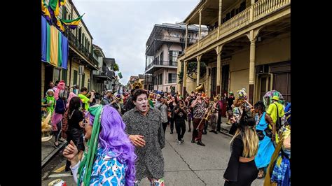 Mardi Gras Parade Through The French Quarter In New Orleans Youtube