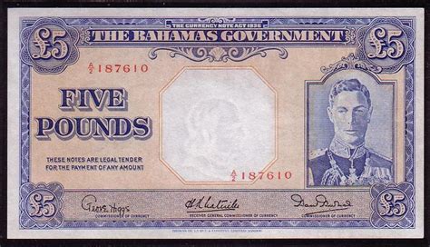 The gallant thirty bahamians set out to join the british west indies regiment as early as 1915 and as many as 1,800 served in the armed forces of. Bahamas banknotes 5 Pounds note 1936 King George VI|World Banknotes & Coins Pictures | Old Money ...