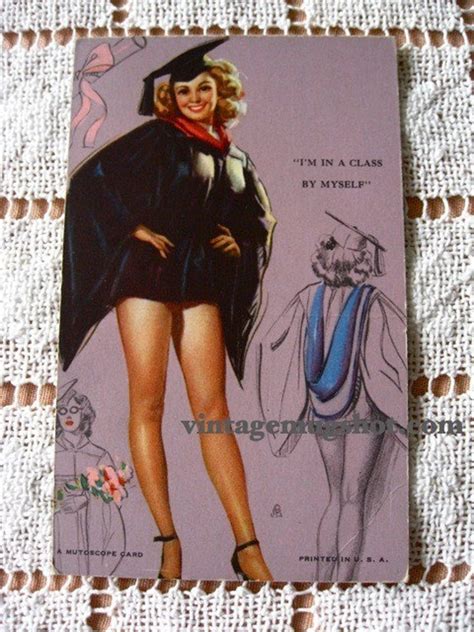 1940s Mutoscope Card Vintage Sexy Cheesecake Pin Up Graduation Etsy
