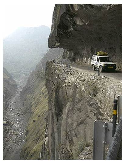 Road Kinnaur India Cliff Himachal Pradesh Dangerous