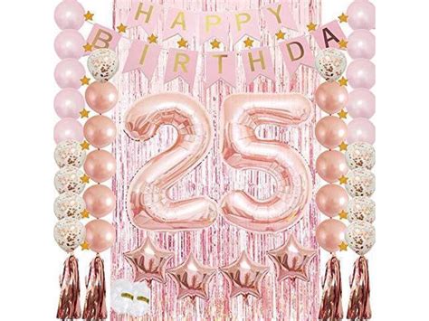 25th Birthday Decorations25th Birthday Party Supplies Rose Gold