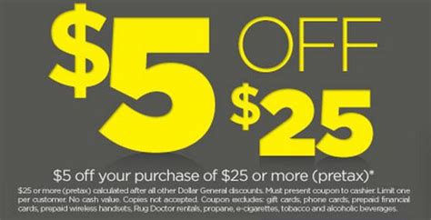 Dollar General 5 Off 25 Purchase Coupon Become A Coupon Queen