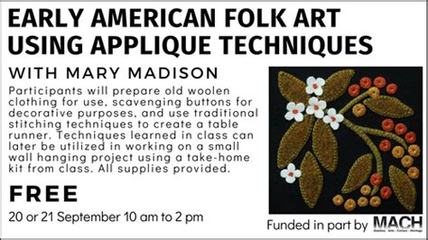 Manitou Art Center Early American Folk Art Using Applique Techniques
