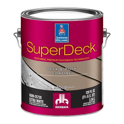 Use over existing exterior paint or stained deck. Protective coating - SUPERDECK DECK & DOCK - Sherwin ...