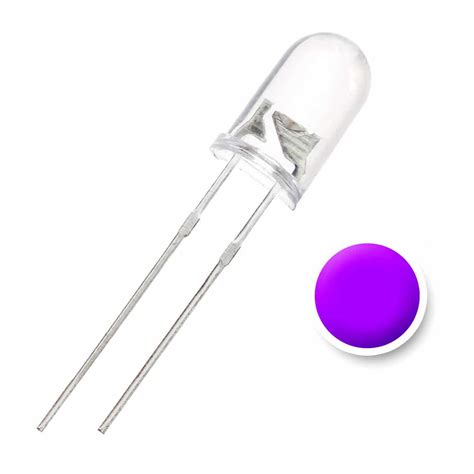 5mm Purple Water Clear Lens Led Diode Pack Of 50 Phipps Electronics