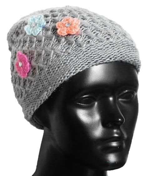 Grey Woolen Cap For Ladies