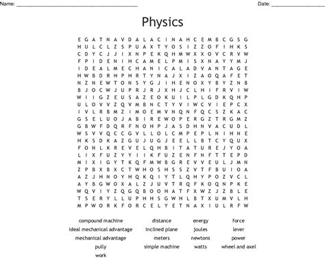 Physics Word Search Printable Word Search Printable