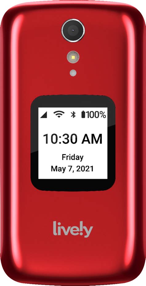 Greatcall Lively Flip Cell Phone For Seniors Red From The Makers Of Jitterbug Red