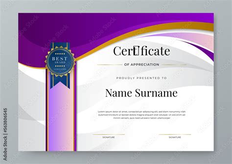 Modern Certificate Template Design Certificate Of Achievement Layout