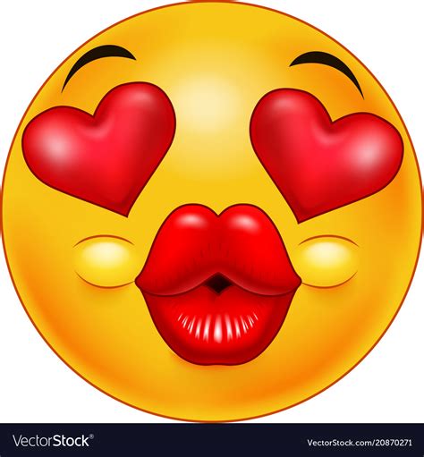 Cute Kissing Emoticon With Hearts Of Eyes As An Ex
