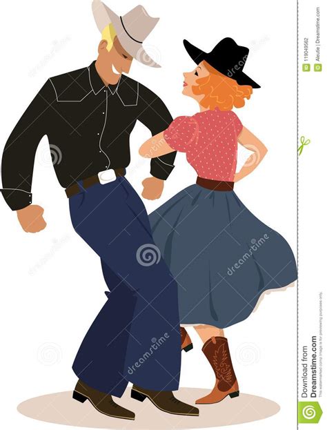 Country Western Dancing Vector Illustration 126824734
