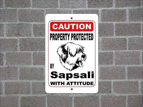Metal Decor Tin Sign 16x12 Pet Sapsali Guard Warning Breed