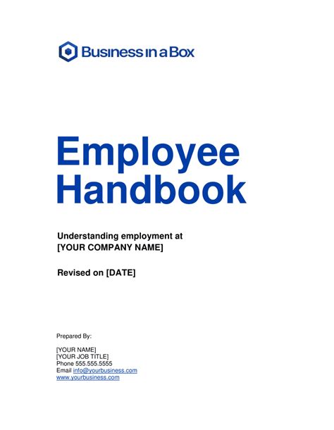 Employee Handbook Template Washington State