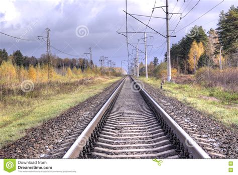 Railroad Autumn Stock Photo Image Of Railway Field 79251418