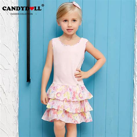 Candydoll Girls Dress Children Girls Sleeveless Printed Dresses Fashion