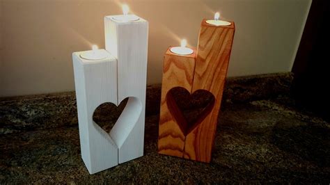 Heart Shaped Candle Holder Wood Candle Holders Wood Candles Wood