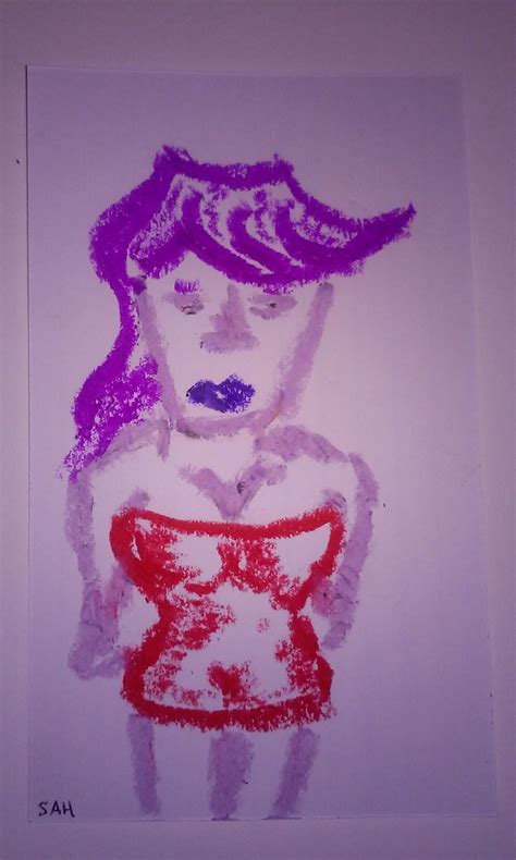 Purple Skinned Female Cartoon Character Wearing A Red Dress Female