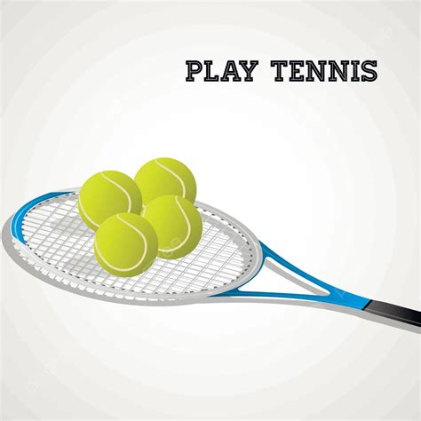 Tennis Rackets And Balls Vector Graphic Competitive Vector Vector