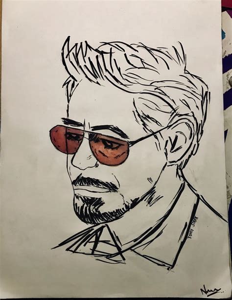How To Draw Tony Stark Face Side Jackson Exhavy