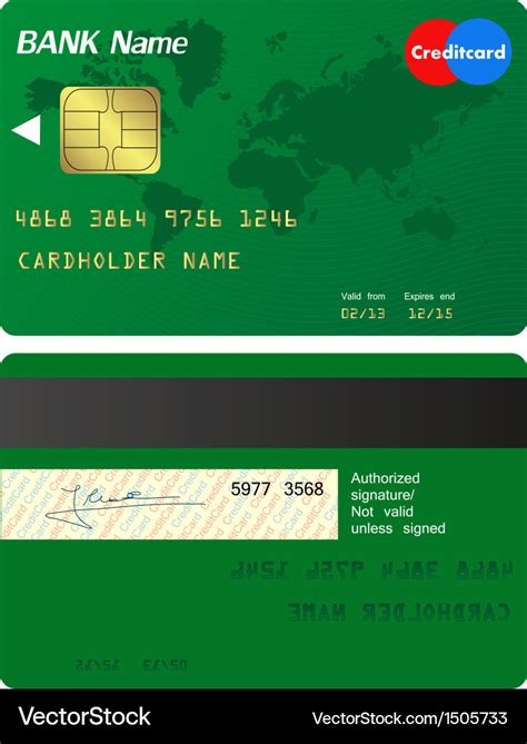 Front And Back Credit Card Royalty Free Vector Image