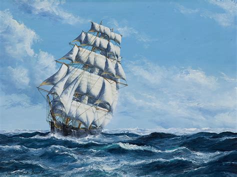Wallpaper The United States Clipper Ship Flying Crow Ship Sailing