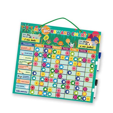1 Set Kids Magnetic Reward Chart Board Rewarding T Calendar Daily