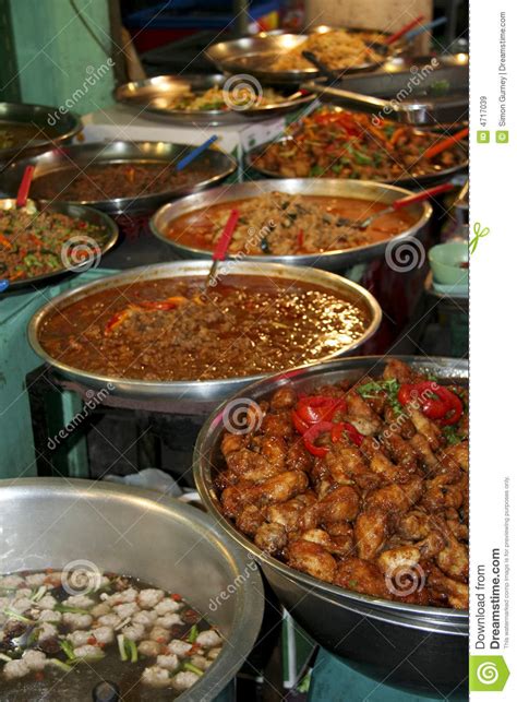 Every dish we cook it form our experience in thailand. Thai Kitchen Spicy Asian Street Food Buffet Royalty Free ...