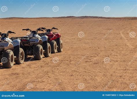 Atv Quad Bikes For Safari Trips In Arabian Desert Egypt Stock Photo