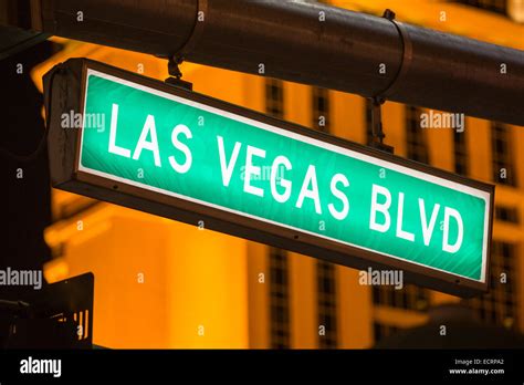 The Las Vegas Boulevard Or Strip In Las Vegas Nevada Usa At Night