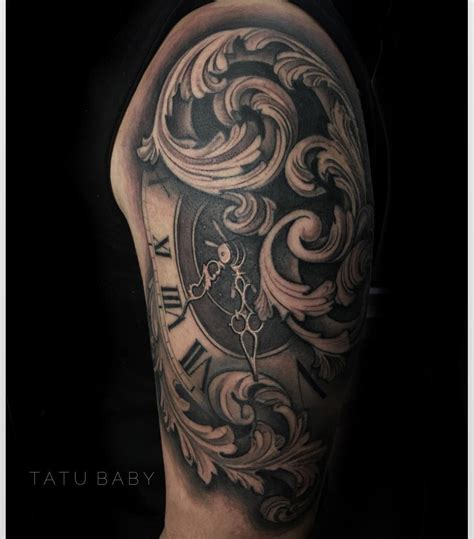 Old Clock Tattoo Design Leg Tattoos Men Tattoo Tattooinsider