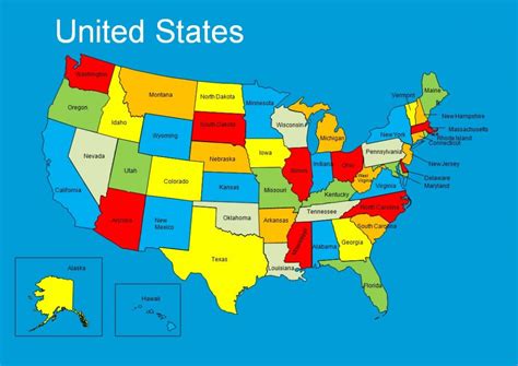 Editable Us Map With States United States Map