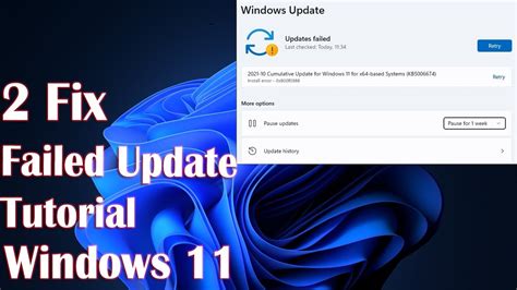 Failed Windows Update Tutorial Fix Youtube