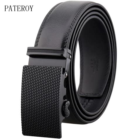 Mens Automatic Casual Belt For Jeans Male Luxury Genuine Leather No