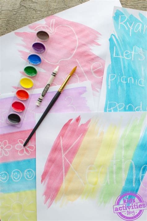 Fun Watercolor Resist Art Idea Using Crayons Kids Activities Blog