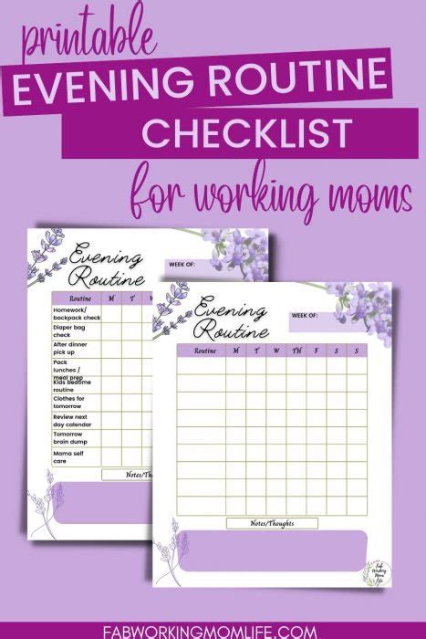 The Perfect Evening Routine Checklist For Working Moms Fab Working