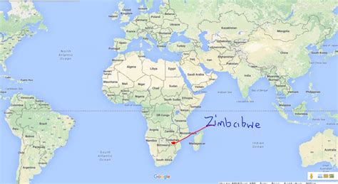 How do you find latitude and longitude of zimbabwe on google maps. Where is Zimbabwe located in Africa
