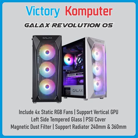 Jual Pc Case Casing Galax Revolution 05 Free 4 Fan Rgb Atx Gaming Case