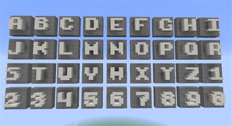 Minecraft Letters A Z 0 9 Using Blocks Stairs And Slabs Minecraft