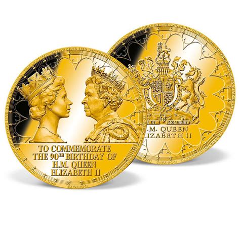 Queen Elizabeth Ii 90th Birthday Commemorative Coin Gold Layered