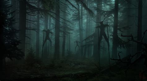 Yuri Hill Forest Horror Mist Horns Deep Forest Hd Wallpaper
